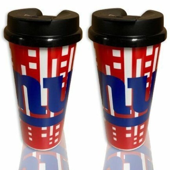 NFL NY Giants Blue Plastic Travel Cup, Pack of 2 | 16-Ounce - Picture 1 of 3